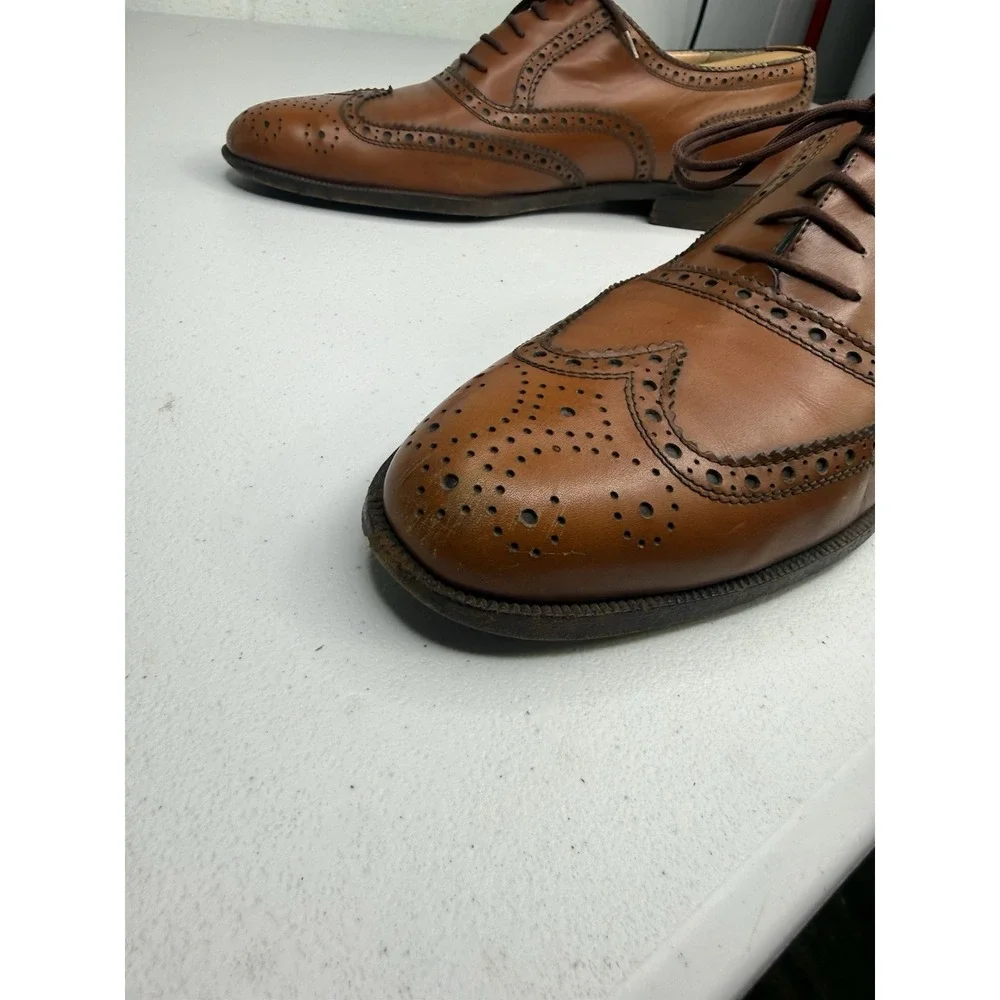VTG Salvatore Ferragamo Oxford Mens 10 B  Dress Shoes Brown Leather